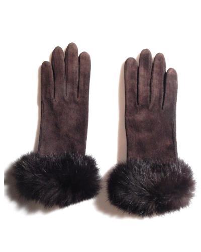 Suede Fur Leather Gloves